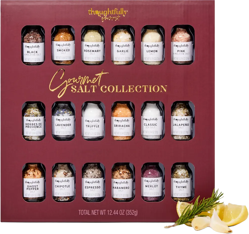 Gourmet Salt Sampler Collection Gift Set, Pack of 18